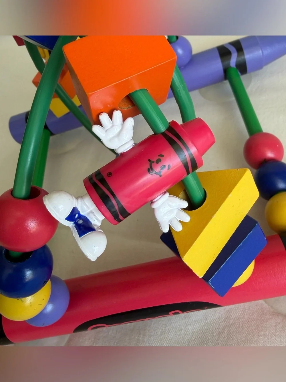 Vintage 2003 Crayola Crayon Bead Maze toddler Toy
